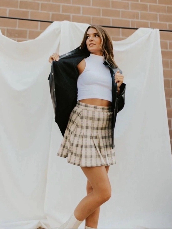 Free People Dresses & Skirts - Free People | Plaid Pleated Mini Skirt